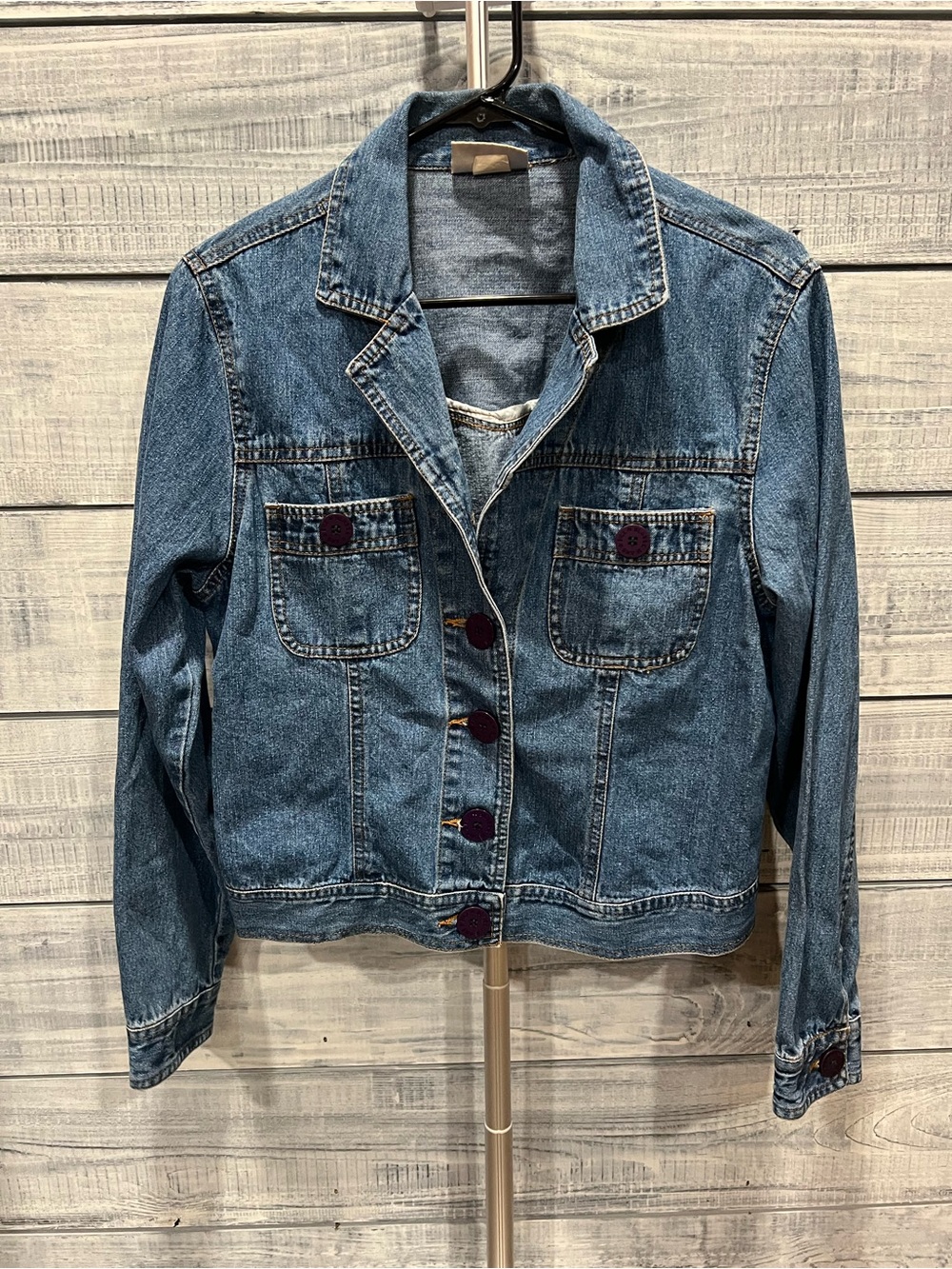 bill blass Blue Denim Button-Front Women's Jacket